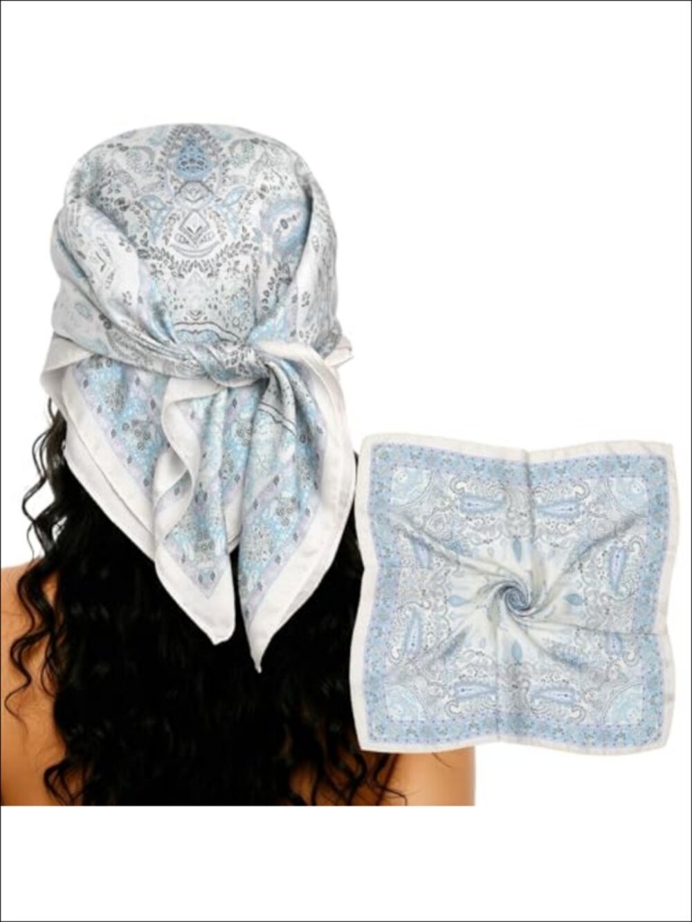 Satin Silk Feeling 27.5" Head Scarf Bandana Neck Tie Wrap